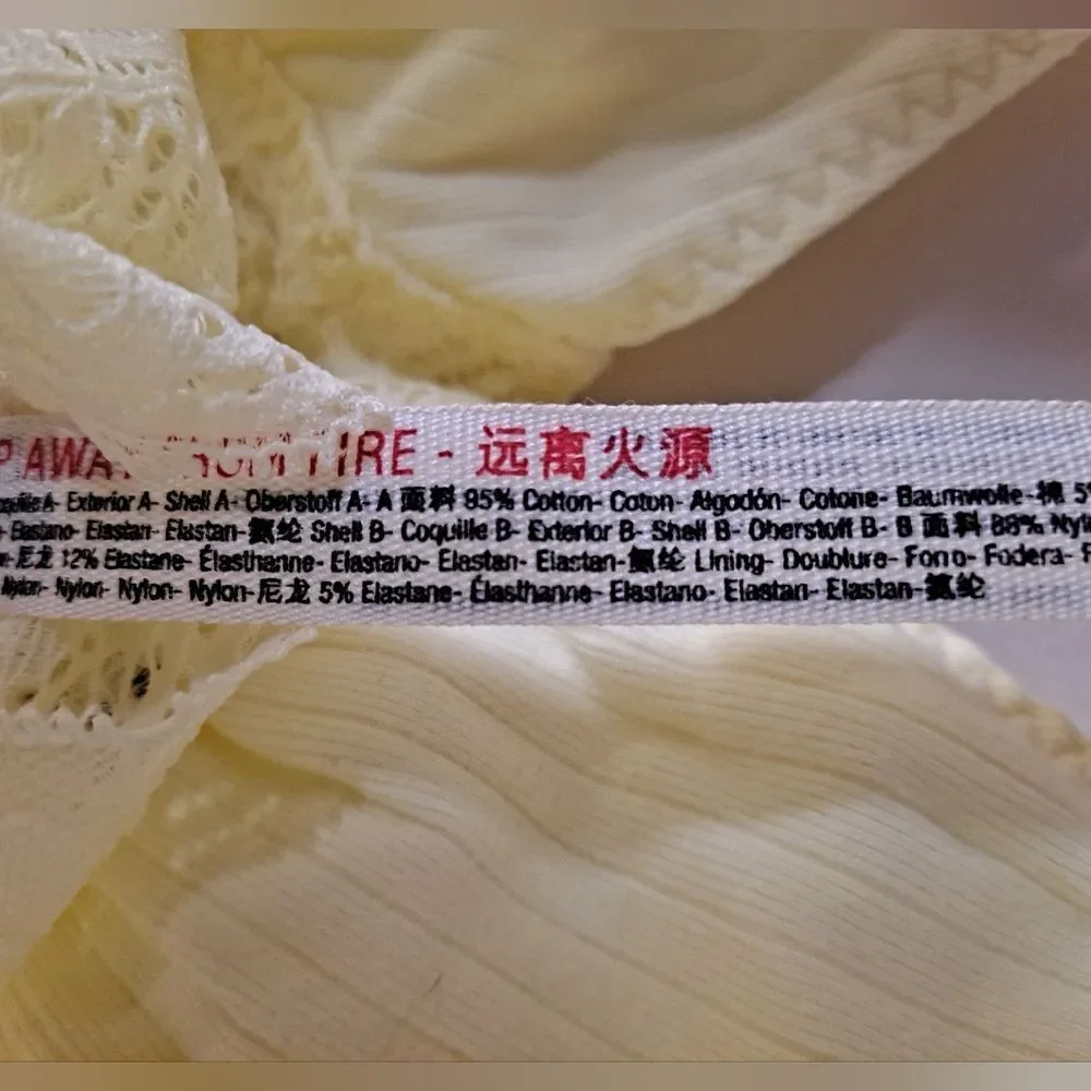 Free People Pale Yellow Lace Longline Bralette XS
